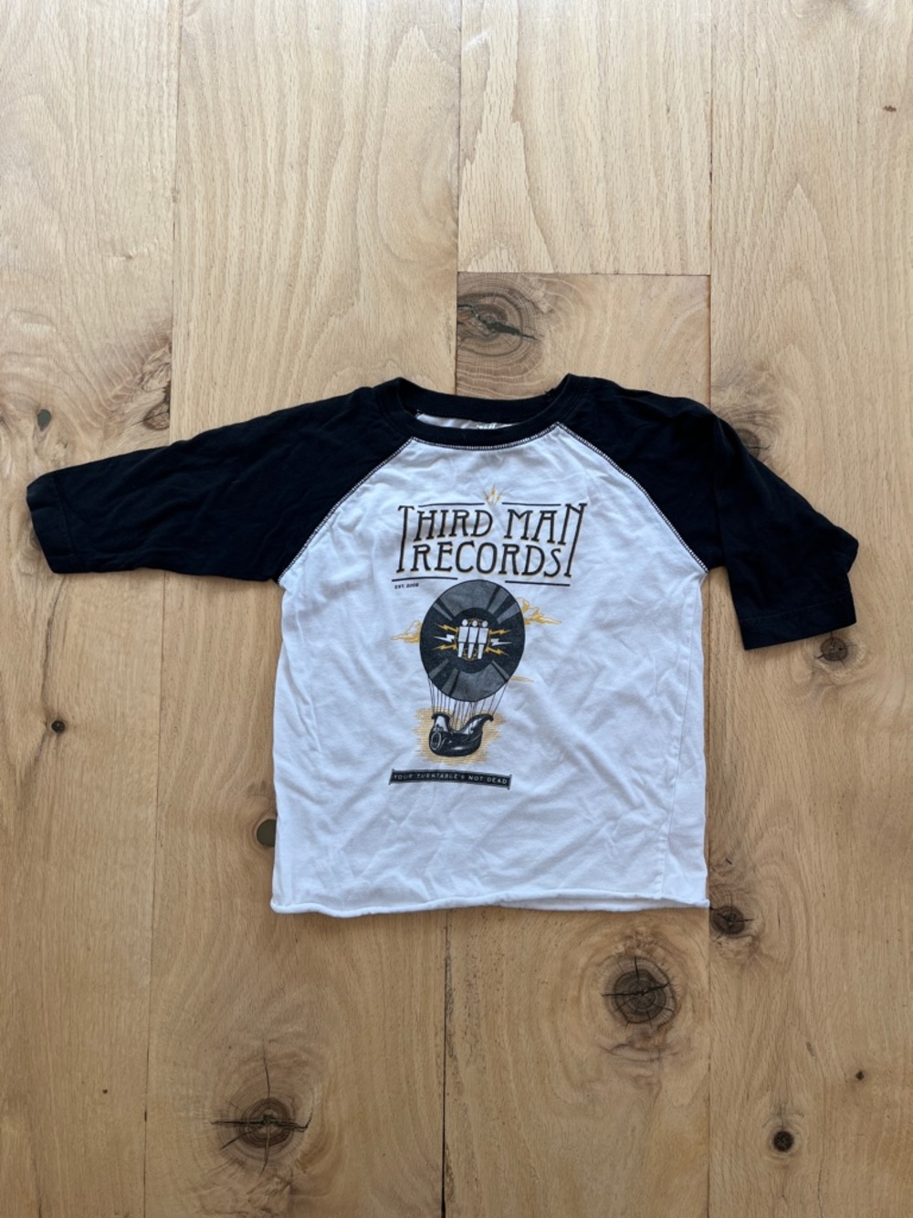 Kids Third Man Records Black & White Raglan Tee